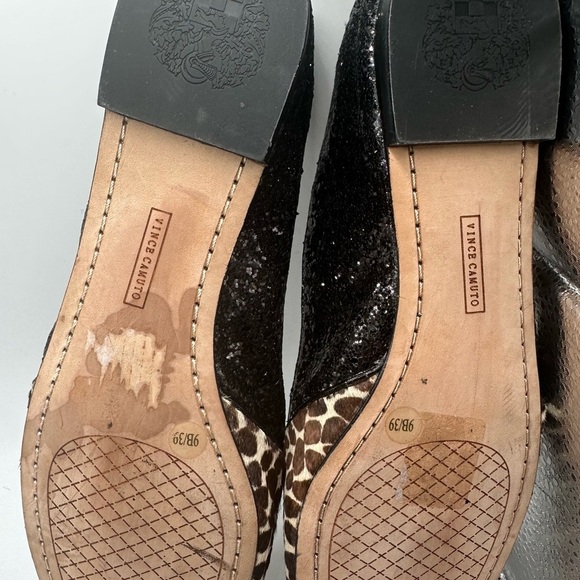 Vince Camuto Animal leopard Slip-On Lilliana Glitter Ballet Flats Size 9 - Picture 9 of 10